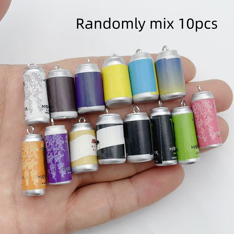 Men Keychain Accessories - 10Pcs Mini Simulation Beverage Can Resin