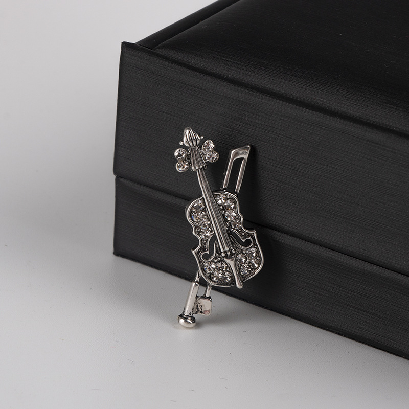 Crystal Violin Brooch Jewelry  - Men Accessories Brooch review and price