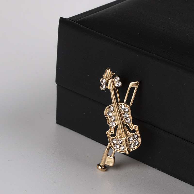 Crystal Violin Brooch Jewelry  - Men Accessories Brooch review and price