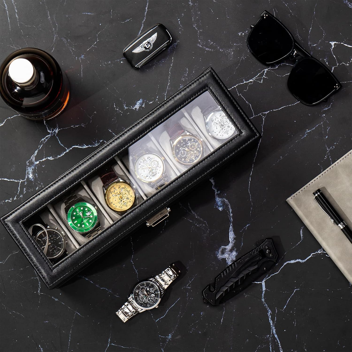 Watch Box 6 Slot with Drawer f - Men Accessories Drawer review and price