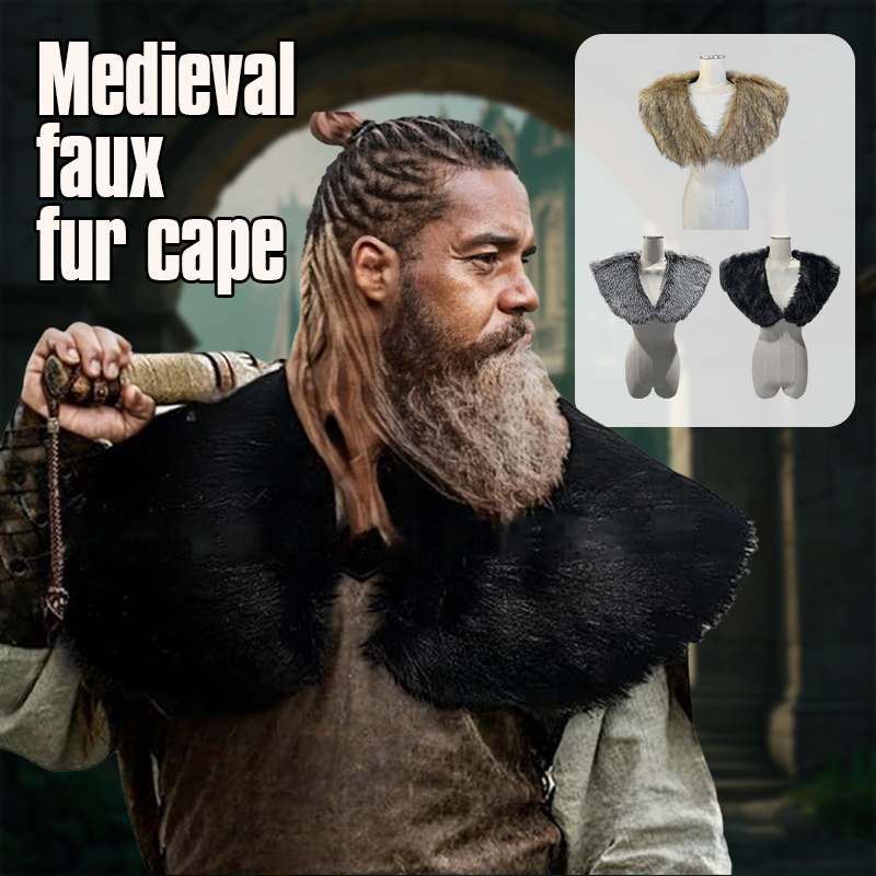 Medieval Faux Fur Collar Fur S - Men'S Viking Accessories review and price