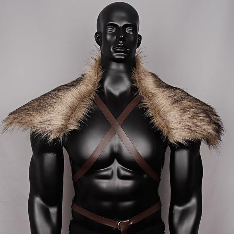 Man Medieval Faux Fur Cape Sho - Men'S Viking Accessories review and price