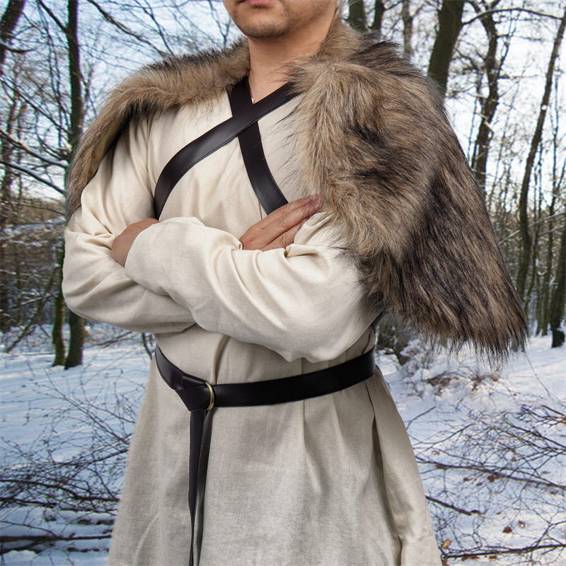 Man Medieval Faux Fur Cape Sho - Men'S Viking Accessories review and price